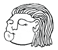 thefacesofandie art sticker face bubble Sticker