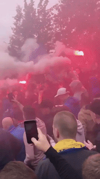 Rangers Fans Light Flares