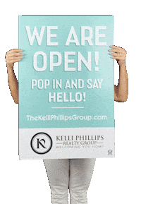 Sign We Are Open Sticker by kelliphillipsrealtygroup