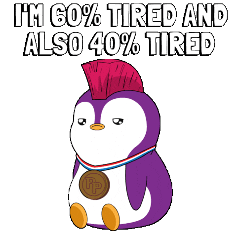 Tired Good Morning Sticker by Pudgy Penguins
