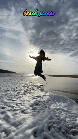 surbhikaushik giphygifmaker sea waves girl dancing GIF