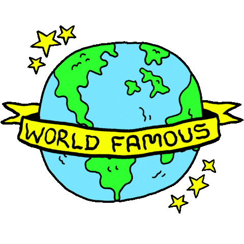 Hall Of Fame World Sticker by Russell Taysom