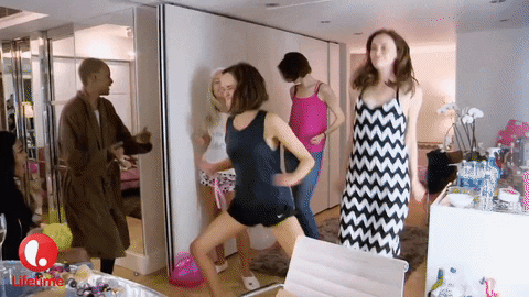 friday feeling girly night GIF by Lifetime Telly