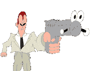 animation gun Sticker by Simeon Kondev