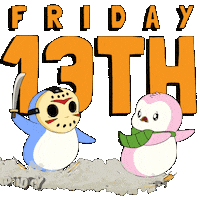 Friday The 13Th Running Sticker by Pudgy Penguins