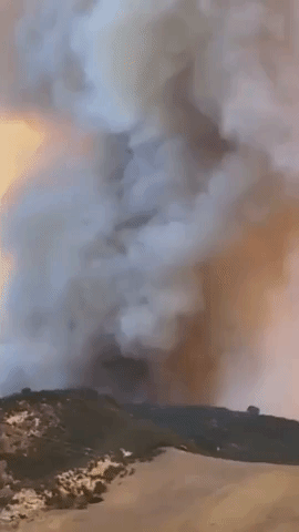 Alisal Fire Smoke Billows Over Santa Barbara County, California