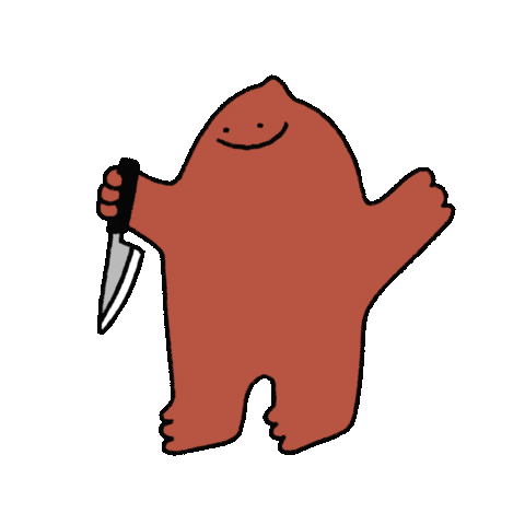 linyachu smile red kill knife Sticker