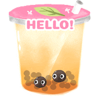 Bubble Tea Hello Sticker
