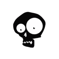 Onedarkdayarts eyes skull head blink Sticker