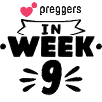 Pregnancy Week 9 Sticker by Preggers