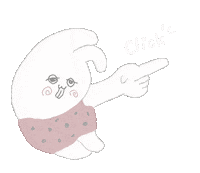 nemuroom rabbit here tap click Sticker
