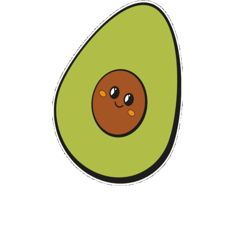 amipru giphygifmaker avocado avocado cartoon avocado smiley Sticker