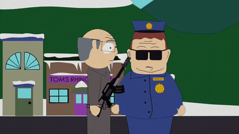 gun police GIF by South Park 