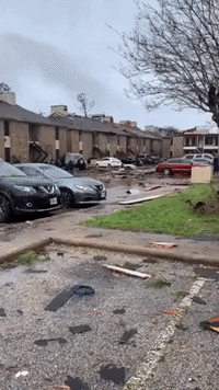 Powerful Tornado Damages Apartment Buildings in Texas