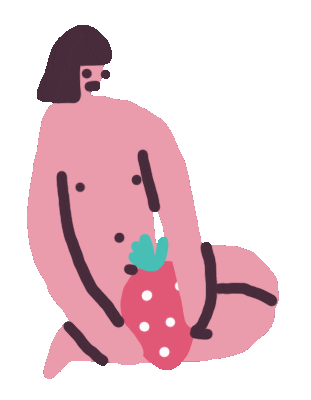 Girl Eating Sticker by Sara Maese