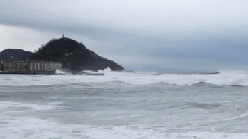 Massive Waves Hit Basque Coastline