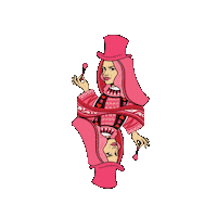 pink magic cards magician tophats Sticker