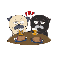 Pug Grumpydog Sticker