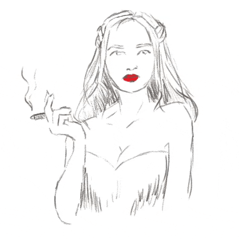 veebeearts giphygifmaker girl aesthetic smoking GIF