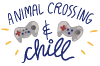 siminascribbles games chill videogame acnh Sticker