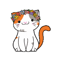 Cat Flowers Sticker by Petique, Inc.