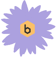 Beepods flower purple b daisy Sticker