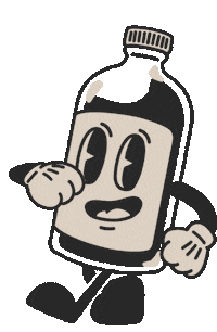 kure8kombucha cartoon character mascot bottle Sticker