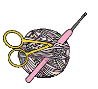 BellArt_Gabriela pink crochet yarn schere Sticker