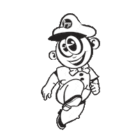 black & white mascot Sticker
