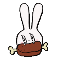 vanil_art scary eating eat bunny Sticker