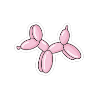 Balloon Dog Clown Sticker