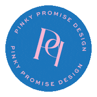 PinkyPromiseDesign logo blue brand graphicdesign Sticker