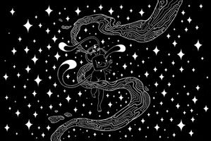 xenobabe white black stars alien GIF