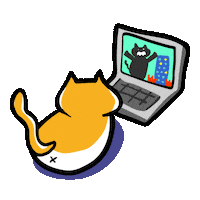 Cat Watching Sticker by Poku Meow Meow Meow