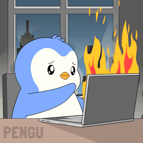 Working On Fire GIF by Pudgy Penguins