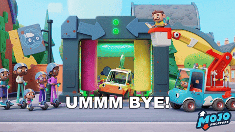 Awkward See You Later GIF by Mojo Swoptops