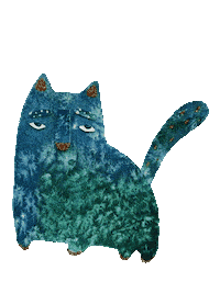 anymany_art cat blue green кот Sticker