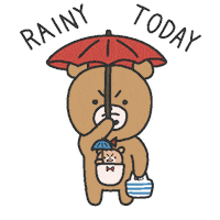 Bear Raining Sticker by Simian Reflux