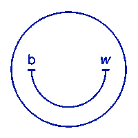baduraworks smile blue white wink Sticker