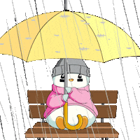 Stay Home Rainy Day Sticker by Pudgy Penguins