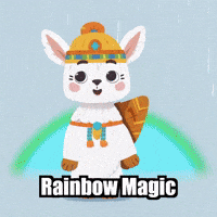 Rainbow Rain GIF by Llamaozi