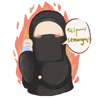 ainaasyari fire fighting semangat bismillah Sticker