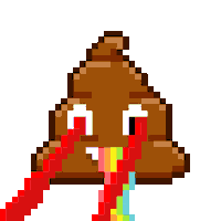 Pixel Shitting Sticker by Poopies.io