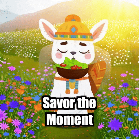 Mindfulness Eating GIF by Llamaozi