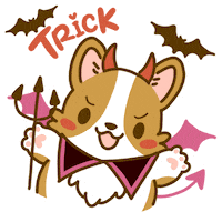 Welsh Corgi Halloween Sticker by Lazy Corgi