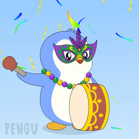 Happy Mardi Gras GIF by Pudgy Penguins