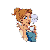 vokigames coffee halloween bye tea Sticker