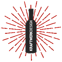 kraftwerkdesign design bottle winebottle sunburst Sticker
