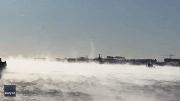 Sea Smoke Forms on Boston Harbor Waters Amid 'Record Breaking' Cold Weather