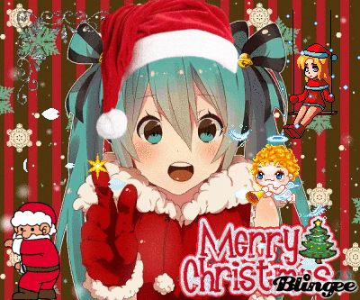 Katgyuhoney giphycreatortest hatsune miku christmas hatsune miku navidad hatsune miku merry christmas GIF